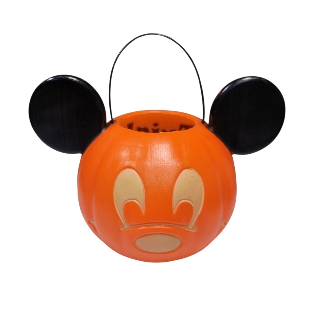 Vintage Disney Mickey Mouse Trick or Treat Halloween Candy Bucket Plastic Pail